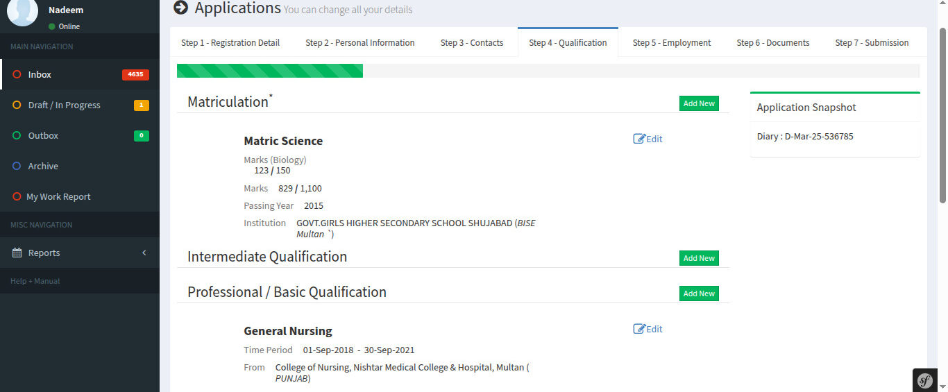Application Steps - View 3