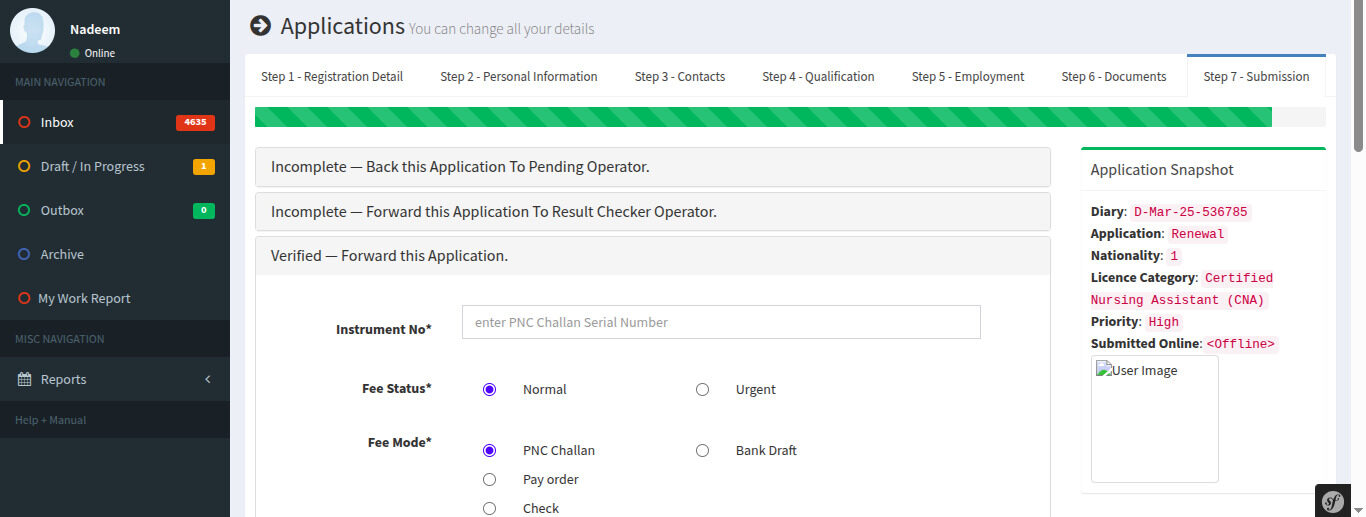 Application Steps - View 4